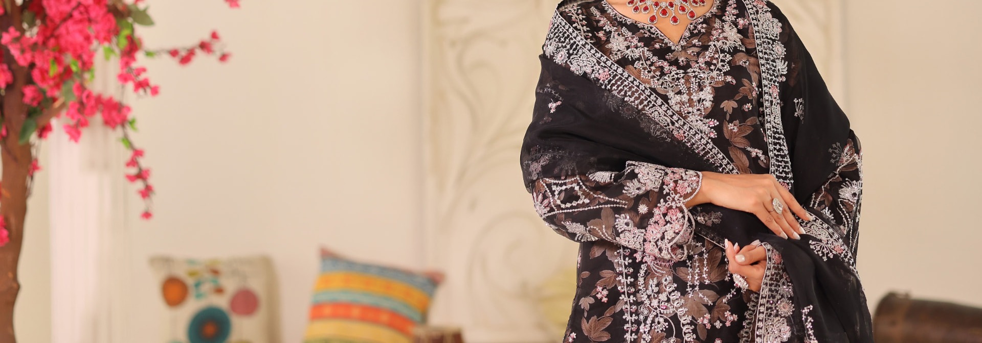 Mushk by Dr Haris Suit — Black — Zaytoon Party Wear
