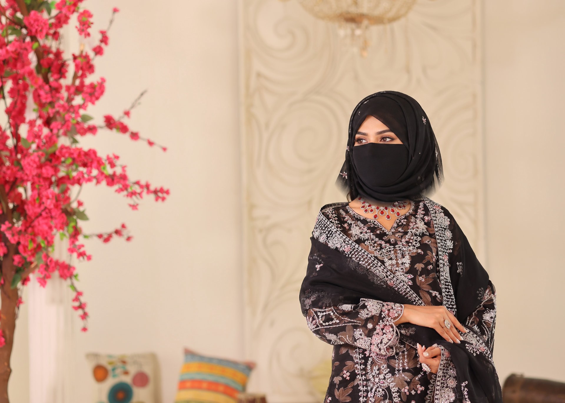 Mushk by Dr Haris — Black, styled with a matching niqab